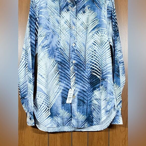 Kiton  Palm Tree Print Button-Up Shirt size 39/15.5 - Picture 7 of 12